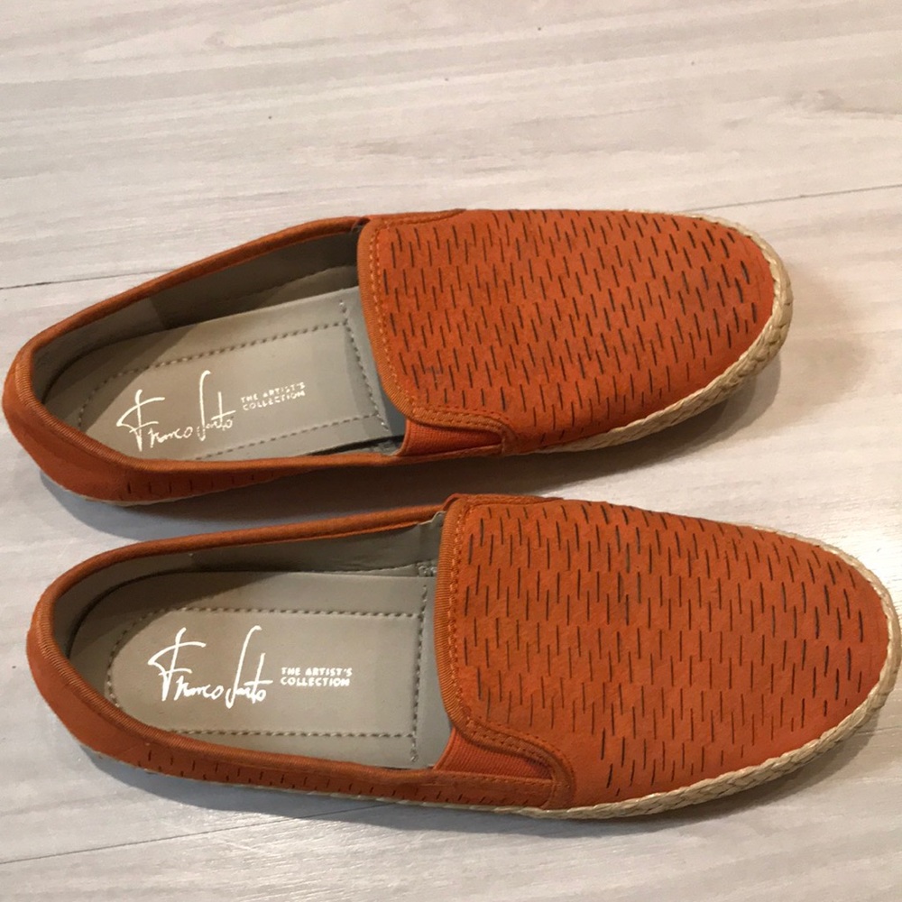 Franco Sarto Perforated Leather Espadrille Flat